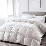Lightweight Down Feather Fibers Comforter Full/Queen Size, Fluffy Duvet Insert for Warm