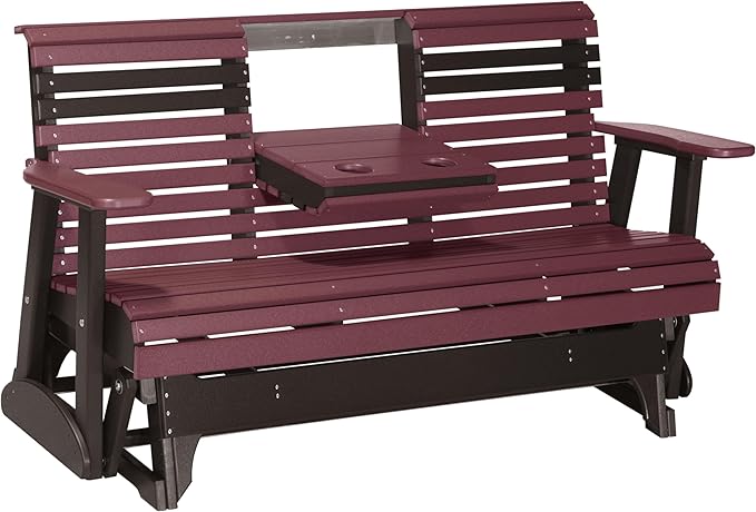 5' Plain Double Glider Bench, 2 Person Glider Chair, 2 Seat Outdoor Glider, Outdoor