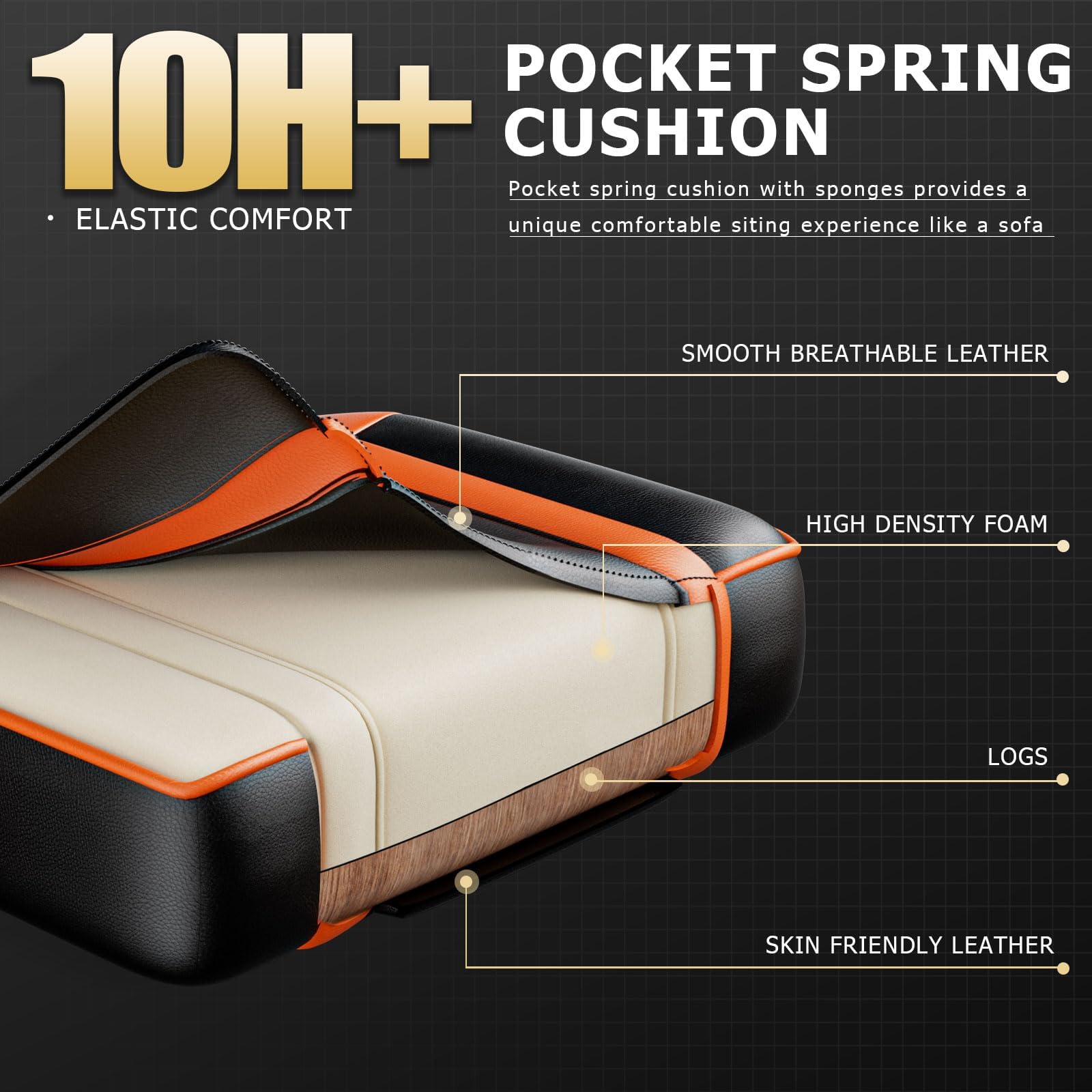 Ergonomic Gaming Chair with Footrest and Lumbar Support