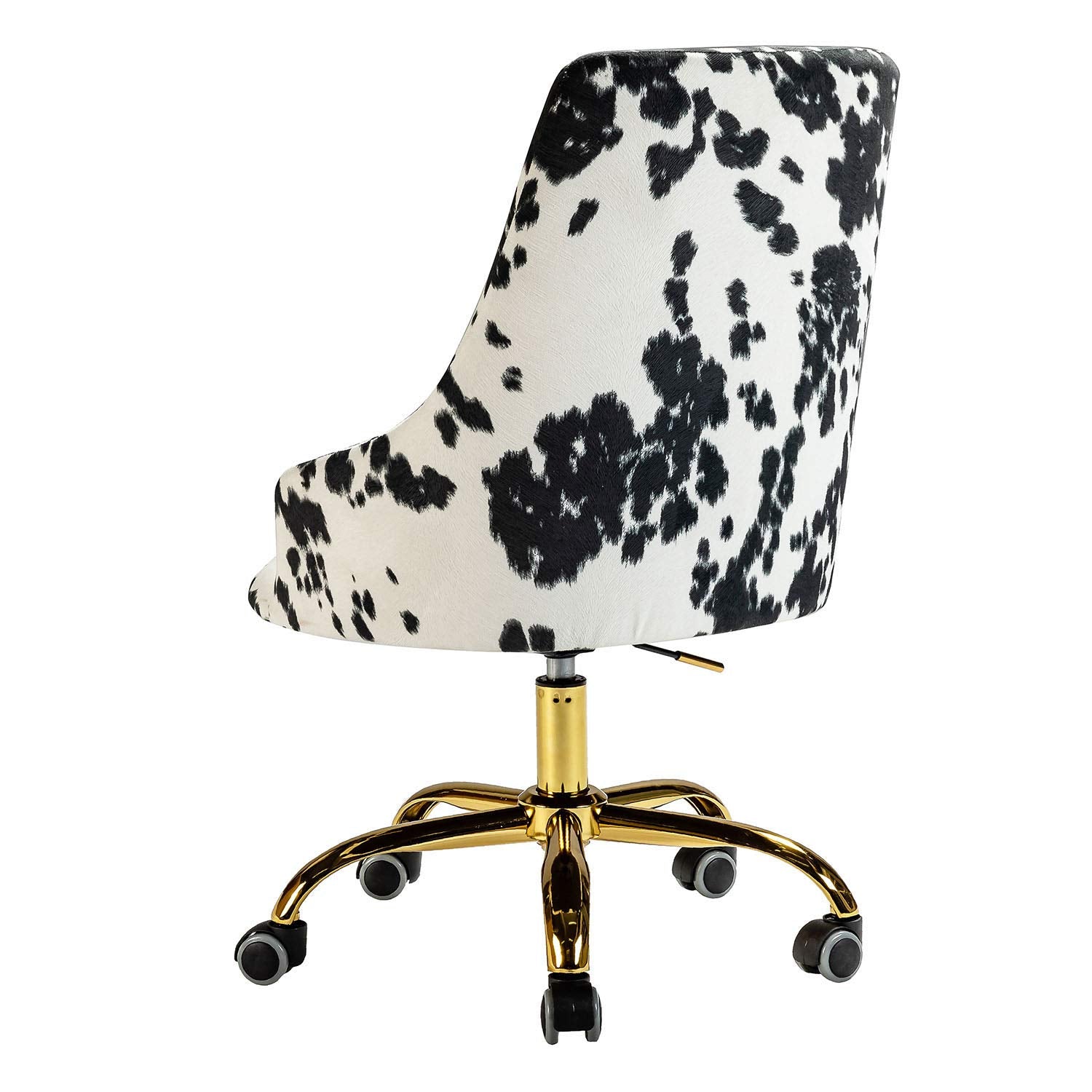 Upholstered Desk Chair with Wheels - Adjustable Swivel Fabric Task Chair