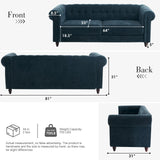 3 Seater Sofa Couch,Comfortable Upholstered Couch,81" Chesterfield Sofa with Tufted