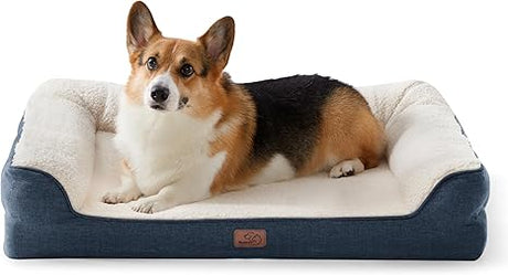 Memory Foam Dog Bed for Medium Dogs - Orthopedic Egg&Memory Foam Dog