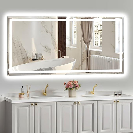 36X36 Inch LED Bathroom Mirror, Frameless Mirror for Bathroom,