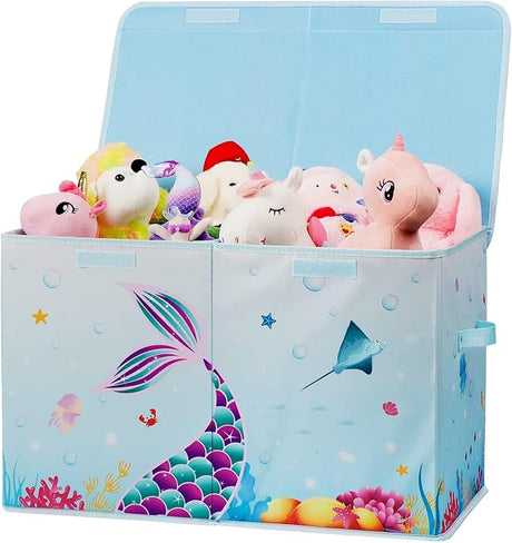 Collapsible Oxford Storage Bin with Handles 25" x 13" x 16" Toys Clothes Books Unicorn