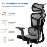 Ergonomic Office Chair High Back Home Office Desk Chairs, Adjustable Back & Lumbar