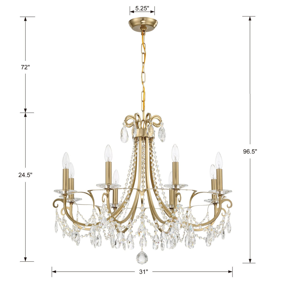 Othello 8 Light Polished Chrome Chandelier