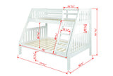 Austin Mission Twin Over Full White Bunkbed with Twin Trundle