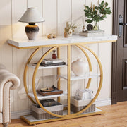 41.3" Industrial Console Table with Storage Shelves