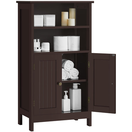 Bathroom Floor Cabinet, Free Standing Cabinet with Double Door and Inner Adjustable