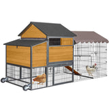 Chicken Coop Mobile Upgraded with Metal Frame and Metal Chicken