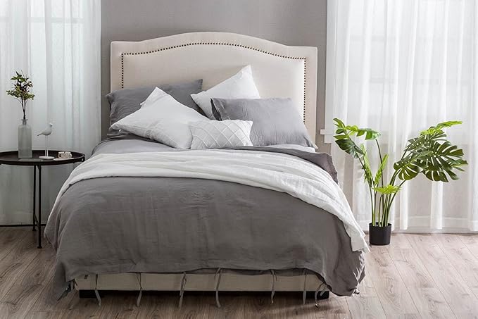 Stone Washed Linen King Duvet Cover 3-pc Set, Oeko-Tex Certified, Ultra-Soft