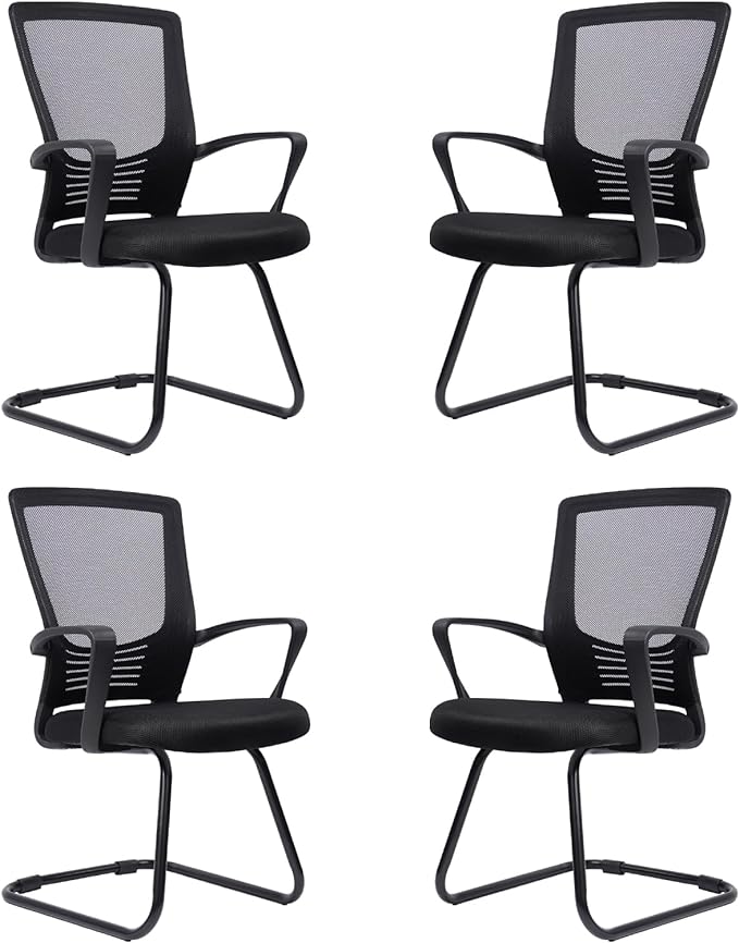 Waiting Room Guest Chairs Set of 1, Mesh Back Arm Chair with Ergonomic Lumbar Support