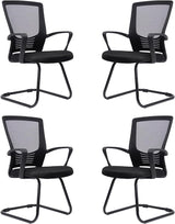 Waiting Room Guest Chairs Set of 1, Mesh Back Arm Chair with Ergonomic Lumbar Support