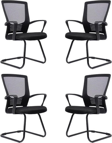 Waiting Room Guest Chairs Set of 1, Mesh Back Arm Chair with Ergonomic Lumbar Support