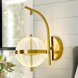 4W Gold Bathroom Light Fixtures Modern LED Vanity Light with Globe Acrylic LampShade 2