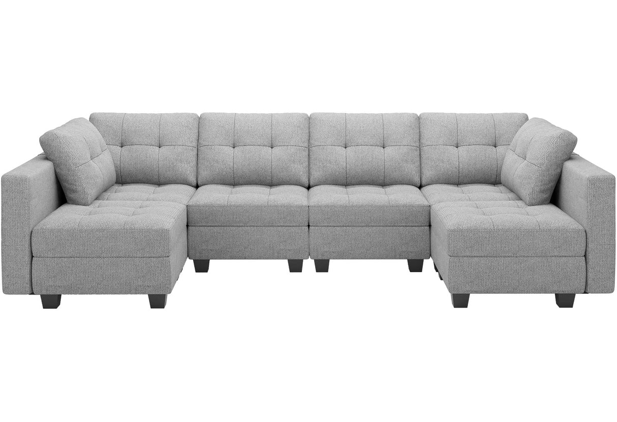 Modular U Shaped Sectional Sofa Couch with Reversible Chaises