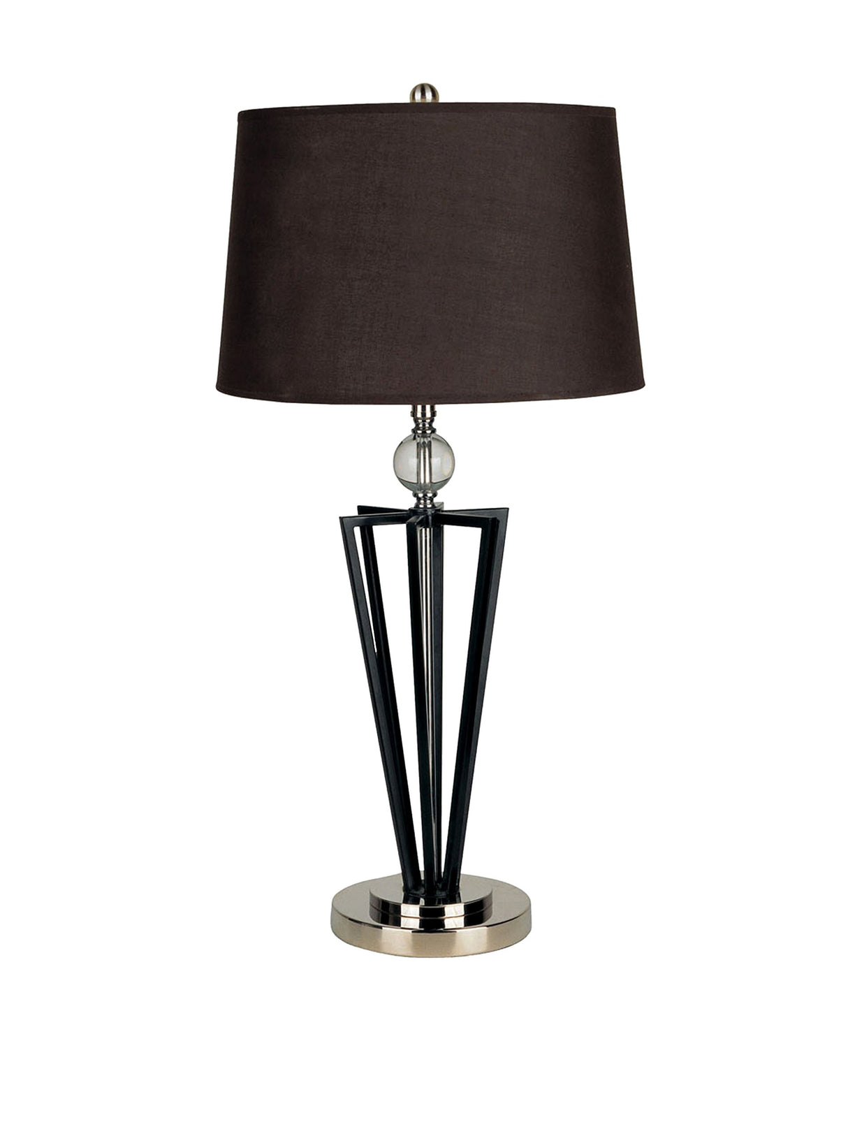 International 28" Black Metal Table Lamp with Crystal Accent