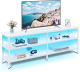 Stand up to 70 Inch TV, 63" Entertainment Center, TV Media Console with 3-Tier Storage