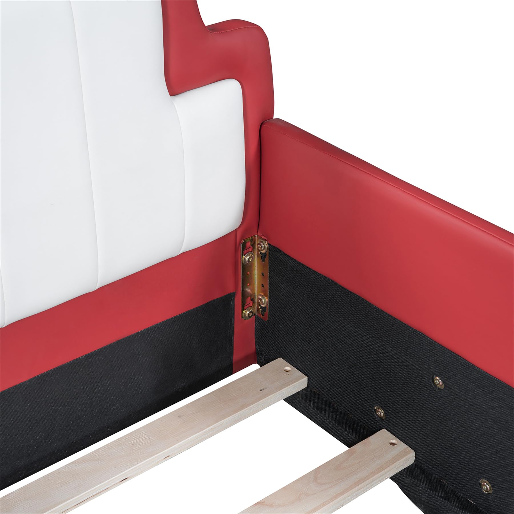 Twin Race Car Bed Frame with Wheels - Kids Platform Bed