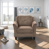 Designs 2-Seat Loveseat Couch, Modern Polyester Upholstered Sofa for Living Room, Office, Antique Black