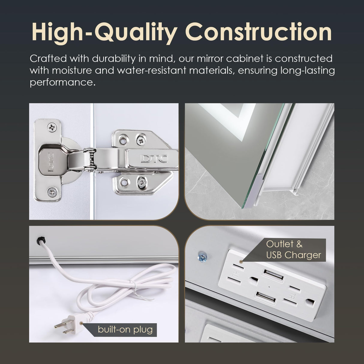 Lighted Medicine Cabinets for Bathroom, 30x36 Inches Bathroom Medicine Cabinet with LED Mirror,