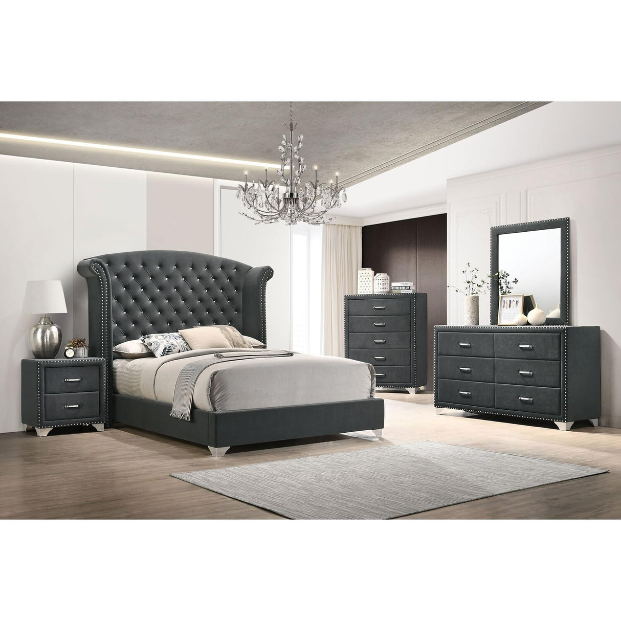 223381Q-S5 Bedroom Set, Glossy White