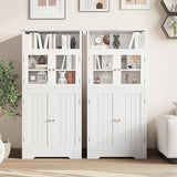 Bathroom Storage Cabinet, Bathroom Cabinet with Open Storage, Kitchen Pantry Cabinet with Doors, Bathroom Floor Cabinet, 23.6 x 11.8 x 50.4 Inches,