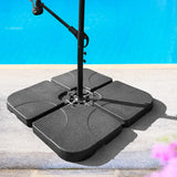 4PCS Square Offset Umbrella Base Heavy Duty Plastic Cantilever Patio Umbrella Base