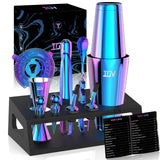 Cocktail Shaker Set: 12-Piece Mixology Bartender Kit Bar Set | 18oz & 28oz Boston Shaker