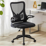 Mid-Back Mesh Ergonomic Office Chair with Flim-up Armrests, Breathable Lumbar