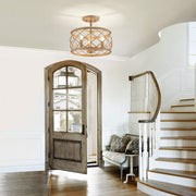 Flush Mount Ceiling Light, 12.8 Inch Drum Light Fixtures Ceiling Mount