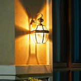 Waterproof Wall Light Outdoor Coach Lights Copper Glass Wall Sconce Lamp