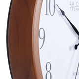 404-50447-INT 12.8" Atomic Walnut Analog Wall Clock