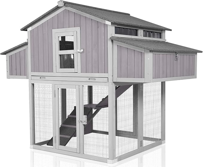 AirRoost Chicken Coop with Nesting Box, Tray & 6 Access Doors