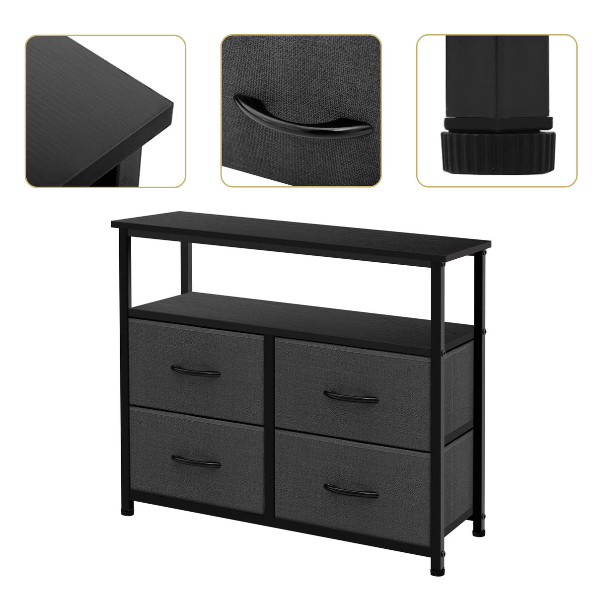 Concept Dresser with Shelves-Storage Chest for Bedroom, Living Room, Hallway, Closet