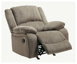 Draycoll Plush Manual Pull-Tab Rocker Recliner, Light Brown