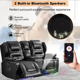 2-Seater Power Loveseat Recliner RV Electric Reclining Sofa Couch Wall