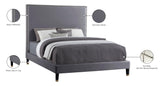 HarlieGrey-F Harlie Collection Modern | Contemporary Velvet Upholstered Full Bed