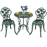 3-Piece Outdoor Bistro Set Rust-Resistant Cast Aluminum Table and Chairs