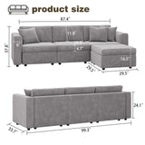 Cloud Modular Sofa Couch with Seats Storage, Comfy Velvet Fabric Couch for Living Room