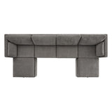 Oversized Modular Sectional Fabric Sofa Set, Extra Large U Shaped Couch with Reversible