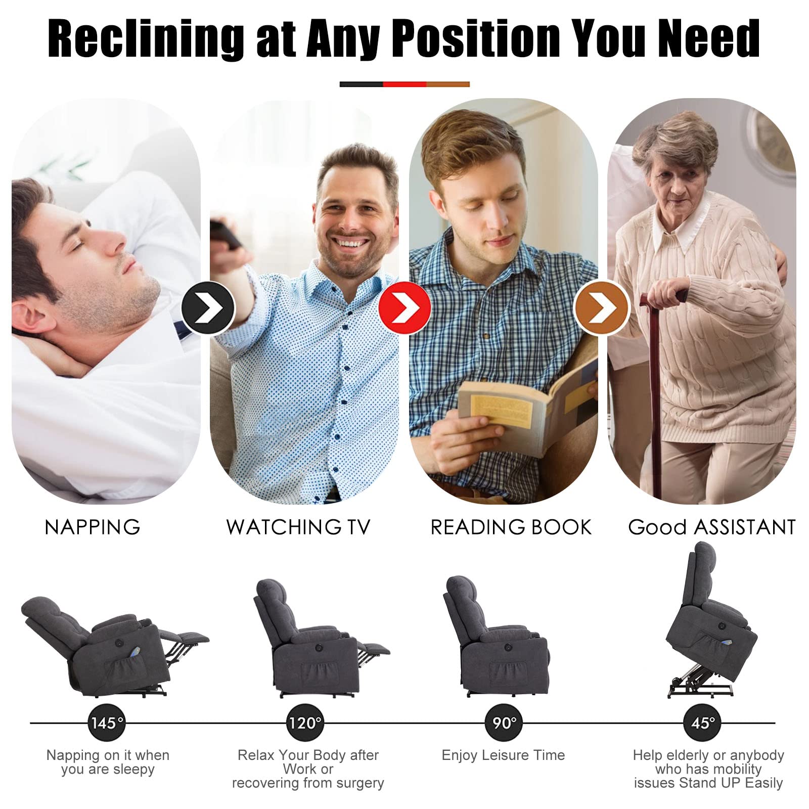 ThermaEase Power Recliner Chair with Massage & Heat