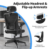 Ergonomic Office Chair, Mid Back Desk Chair with Adjustable Height, Swivel Chair