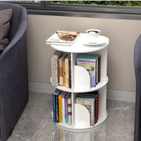 2 Tier 360°Rotating Bookcase Storage Organiser CD Unit Plants Stand Display Modern