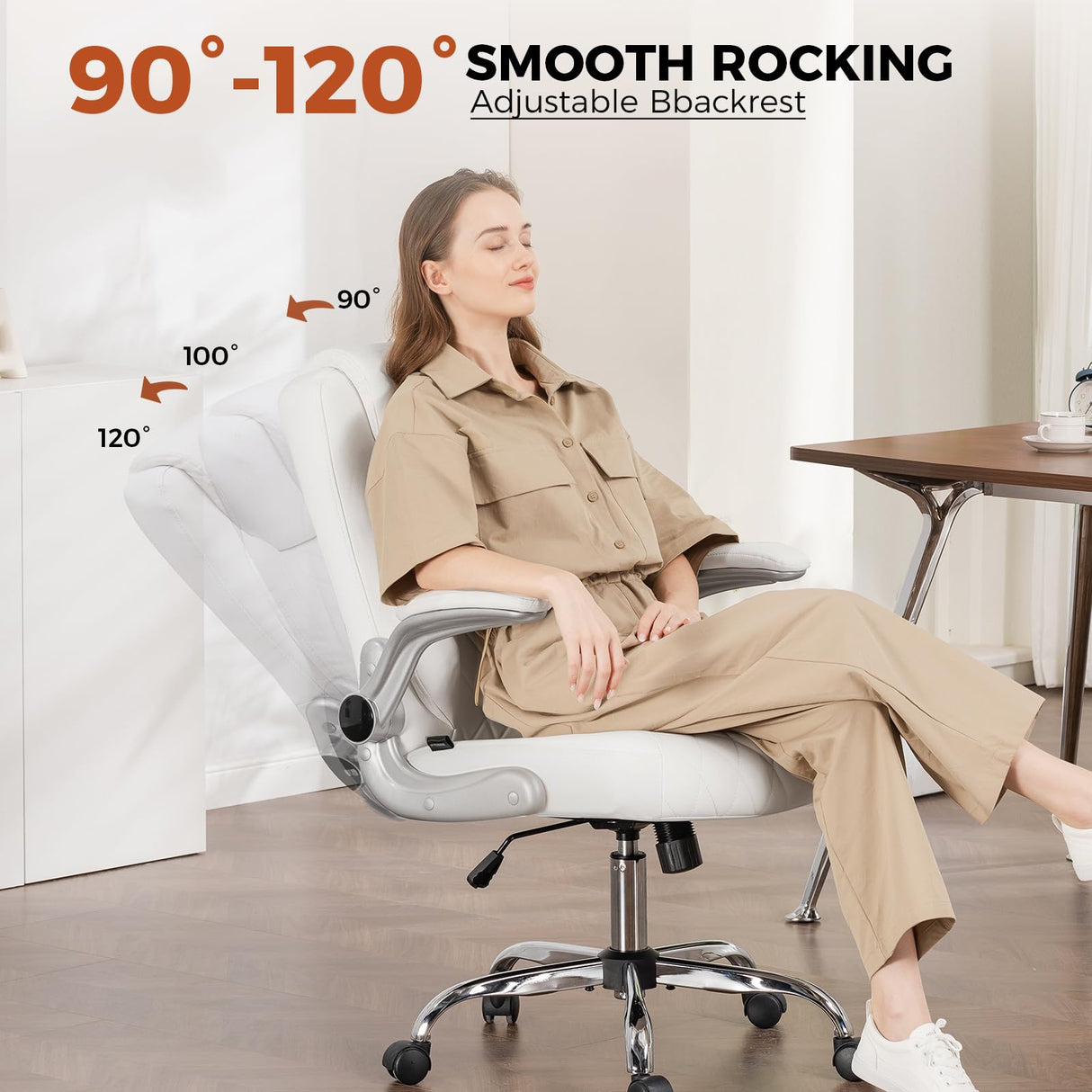 Ergonomic Office Chair with Flip-Up Arms & Lumbar Support