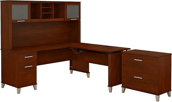 Somerset Sit-to-Stand L-Shaped Desk 72W Adjustable Workstation