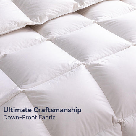 Goose Feather Down Comforter Cal King Size,Hotel Style Bedding Comforter,750+ Fill