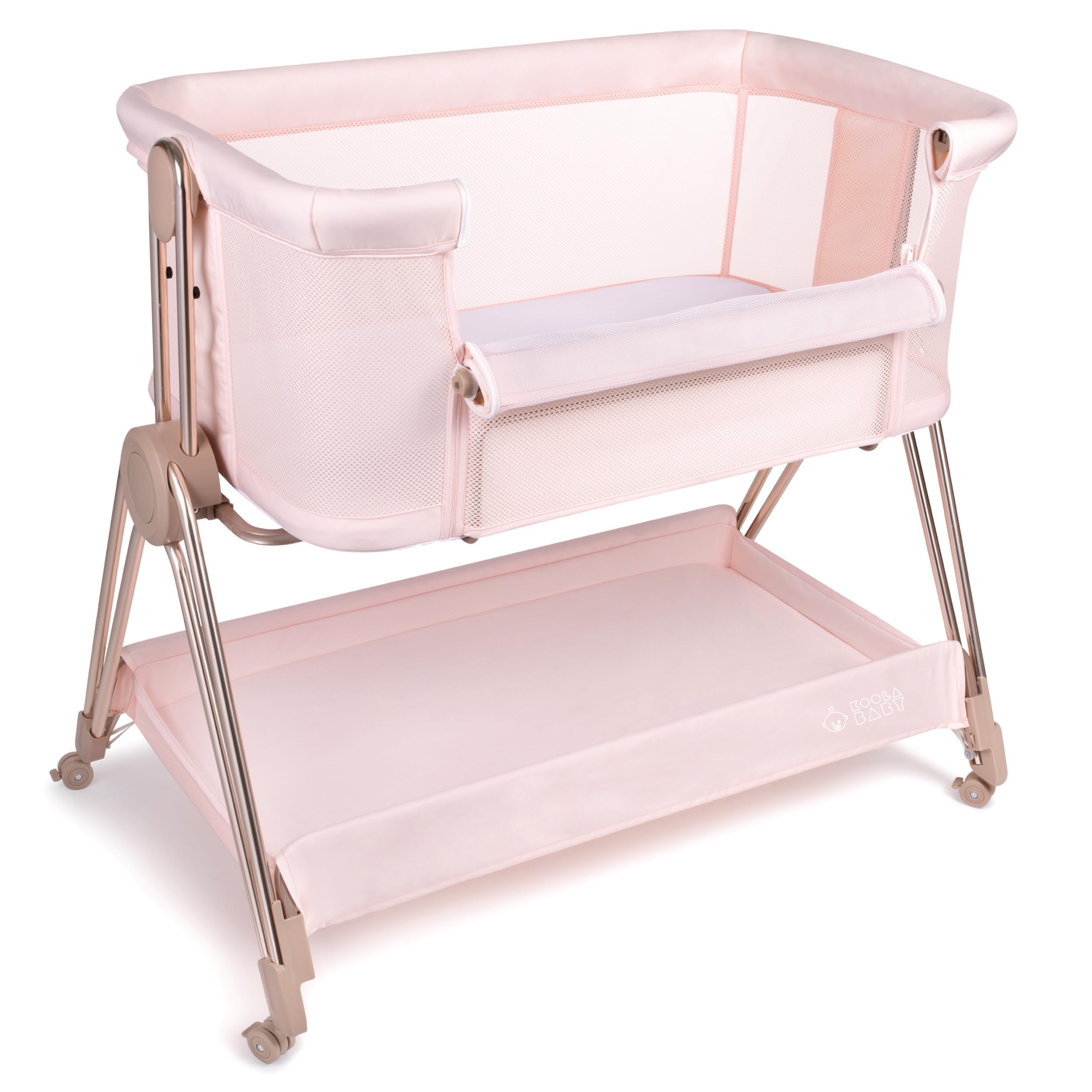 Bedside Sleeper - Bassinet & Bedside Crib with Height Adjustment & Wheels