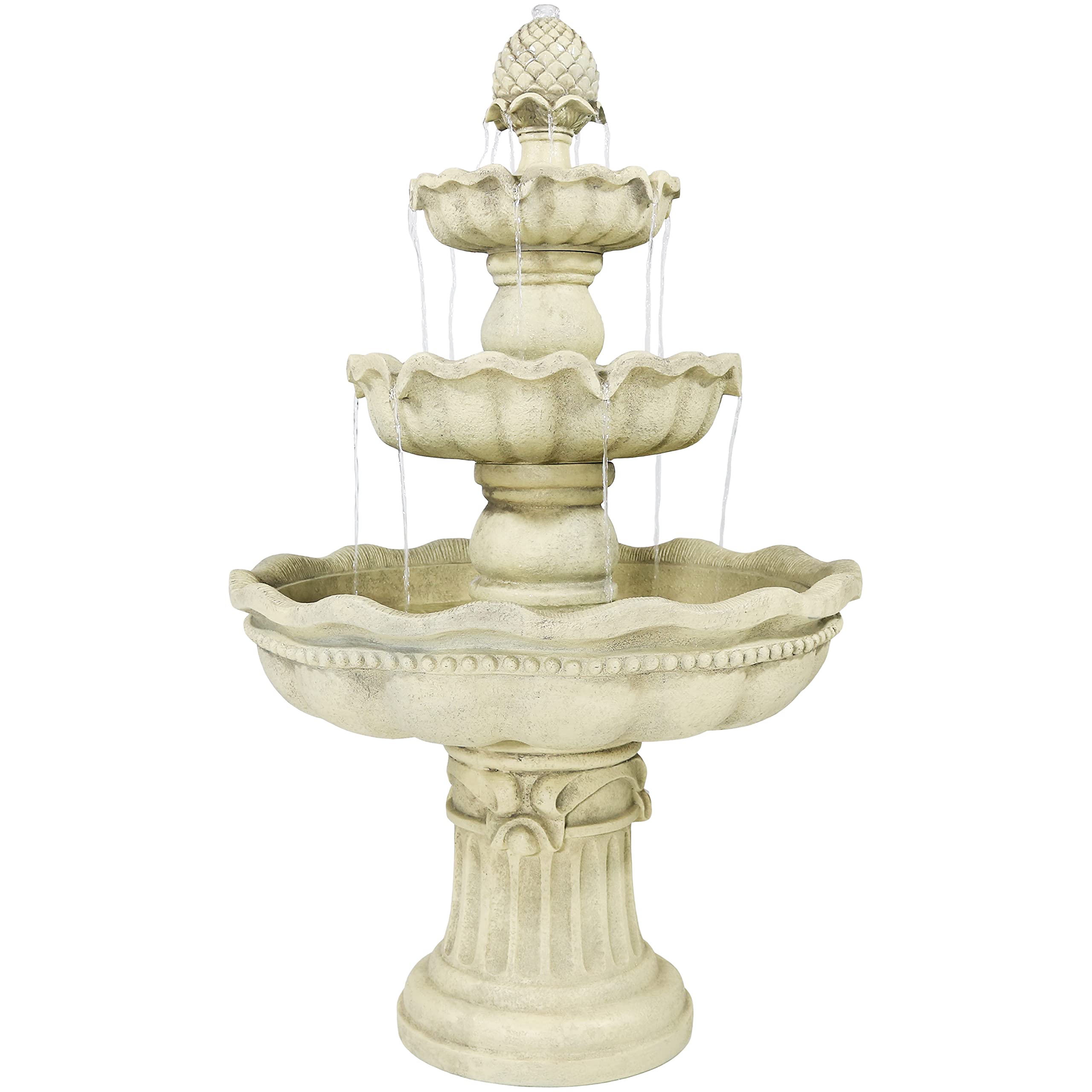 51-Inch Electric Water Fountain - Outdoor Water Feature - 3-Tier Outdoor Fountain