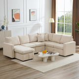 Sectional Sleeper Sofa with Pull Out Bed, U Shaped Sectional Couches